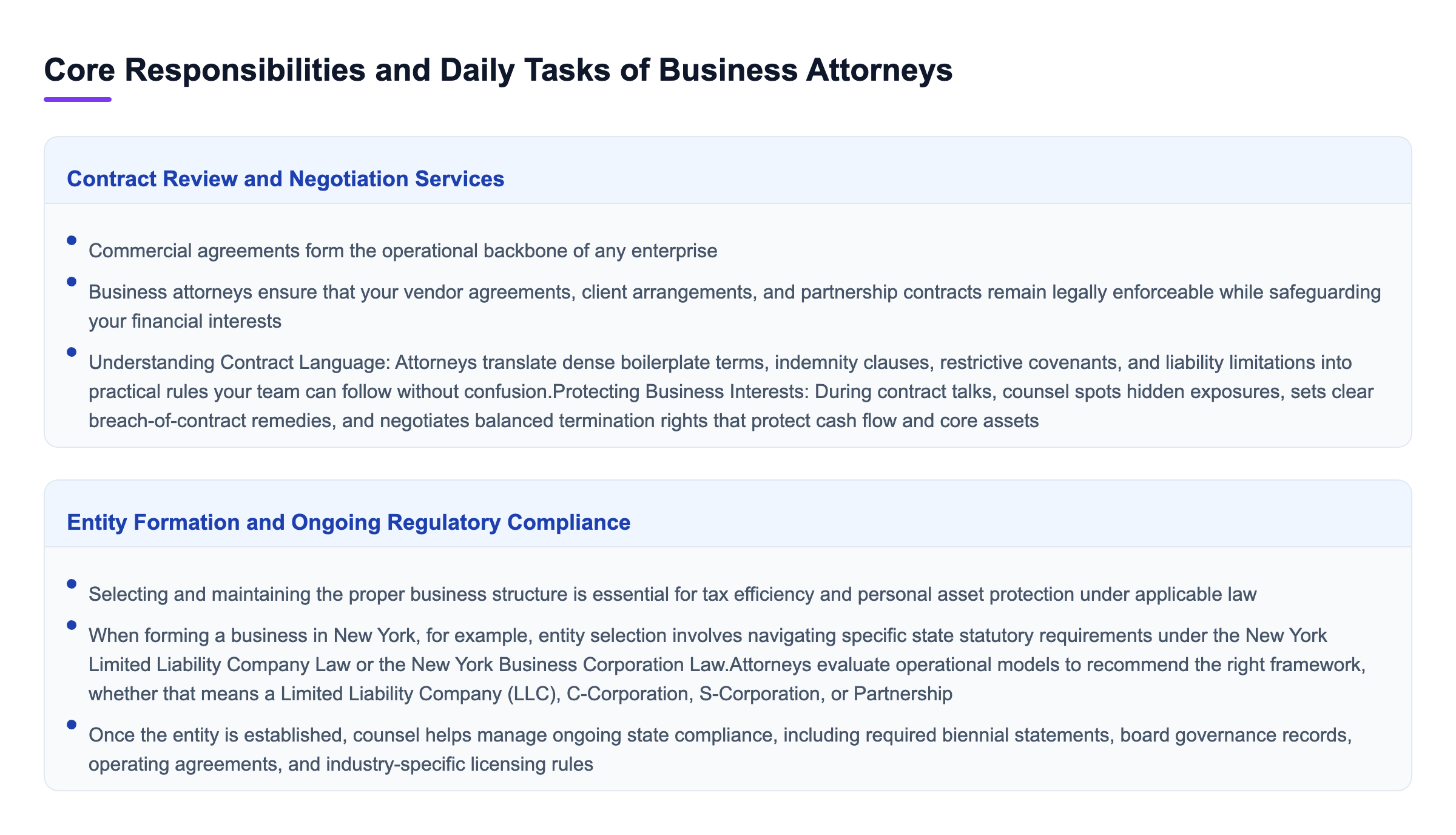 Diagram: Core Responsibilities and Daily Tasks of Business Attorneys