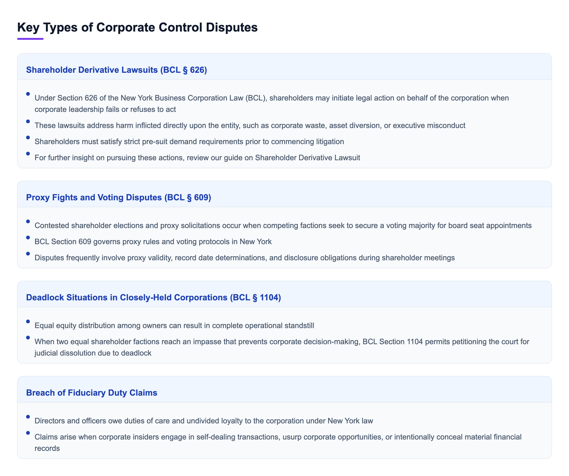 Diagram: Key Types of Corporate Control Disputes