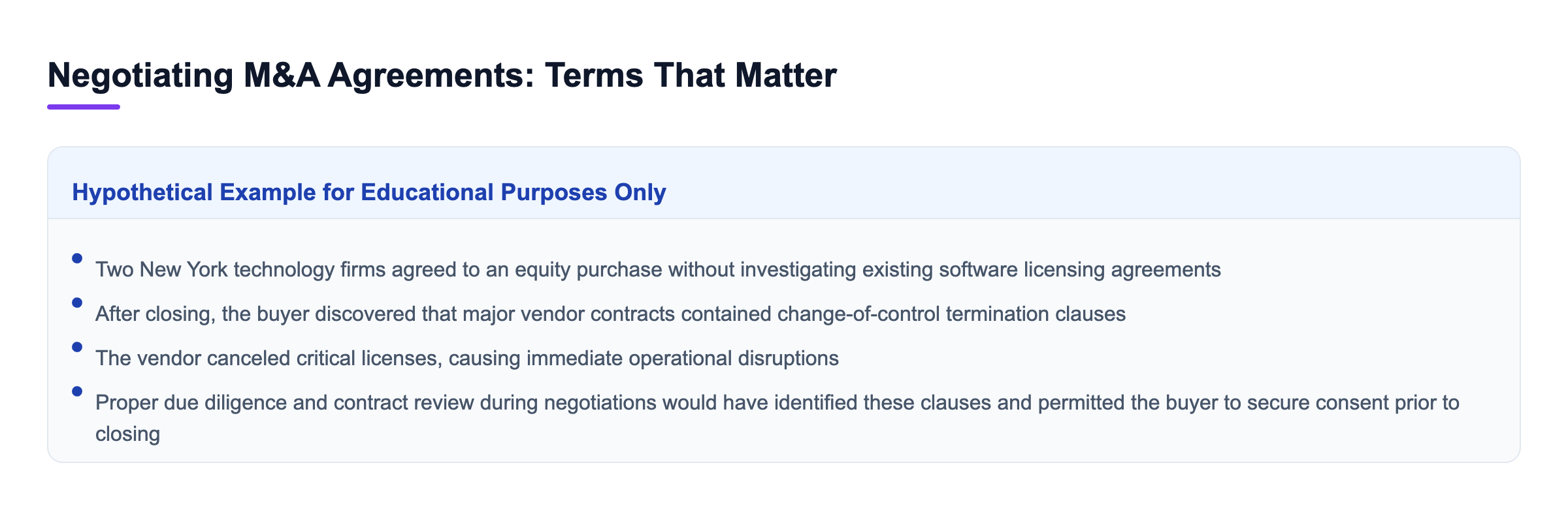 Diagram: Negotiating M&A Agreements: Terms That Matter