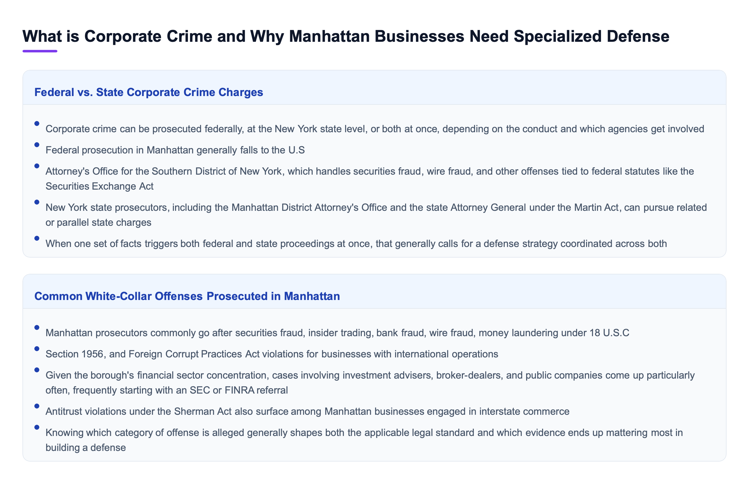 Diagram: What is Corporate Crime and Why Manhattan Businesses Need Specialized Defense