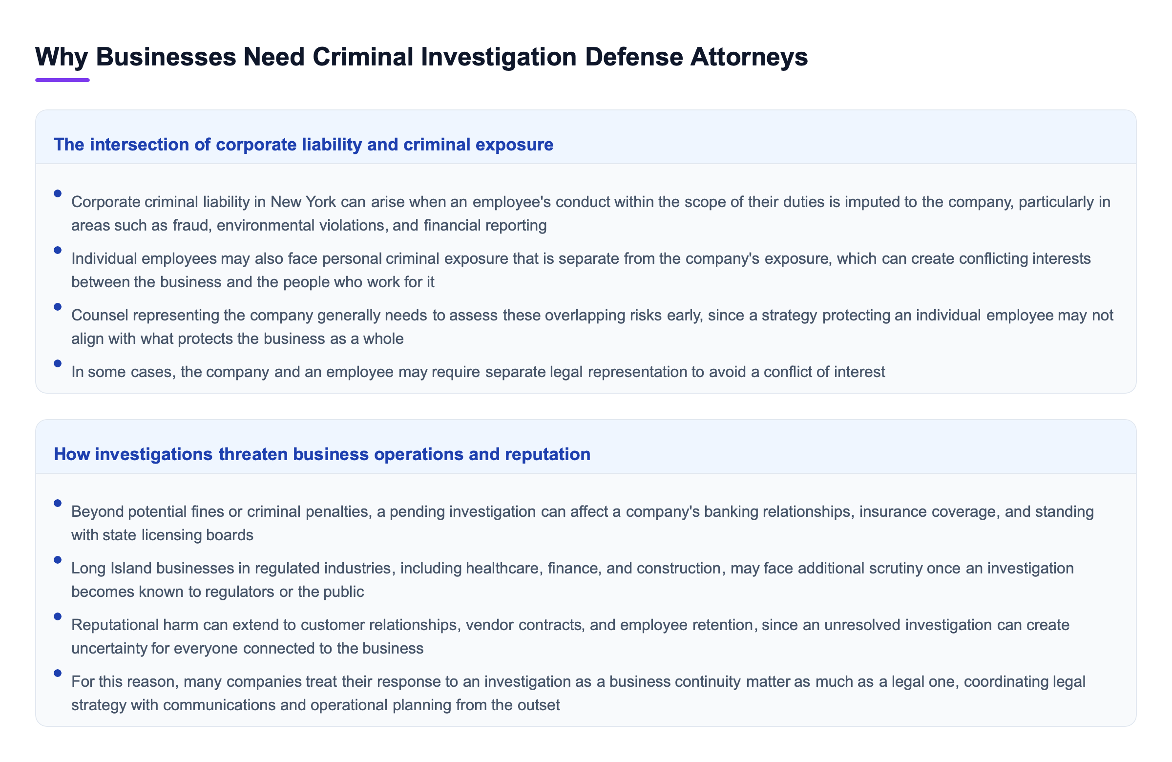 Diagram: Why Businesses Need Criminal Investigation Defense Attorneys