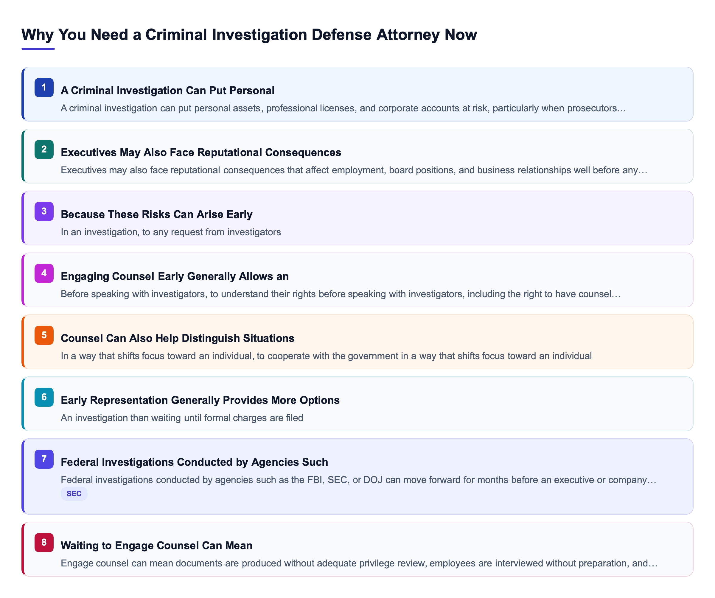 Diagram: Why You Need a Criminal Investigation Defense Attorney Now