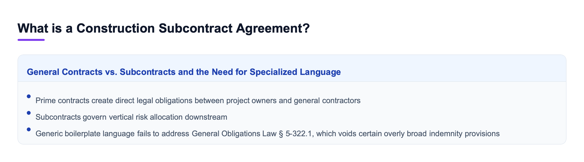 Diagram: What is a Construction Subcontract Agreement?