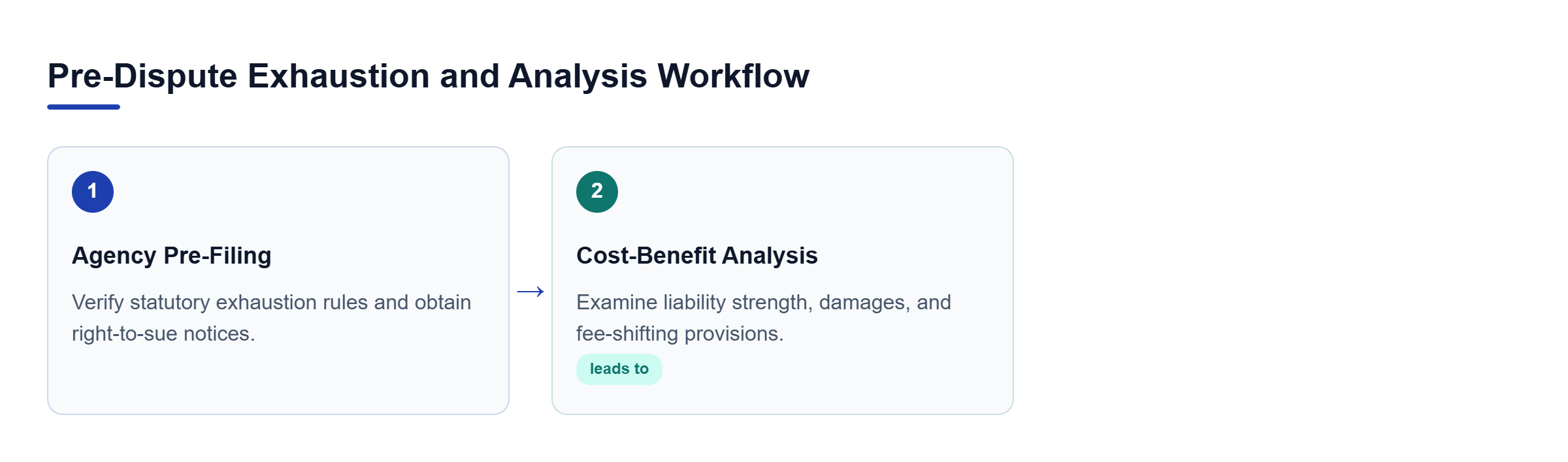 Diagram: Workflow showing administrative pre-filing requirements leading to cost-benefit analysis.
